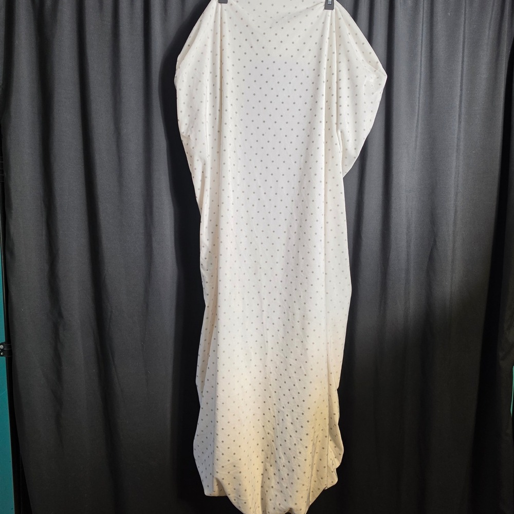 Pottery Barn Kids Toddler Crib Fitted Sheet White Gray Polka Dot Plush Soft